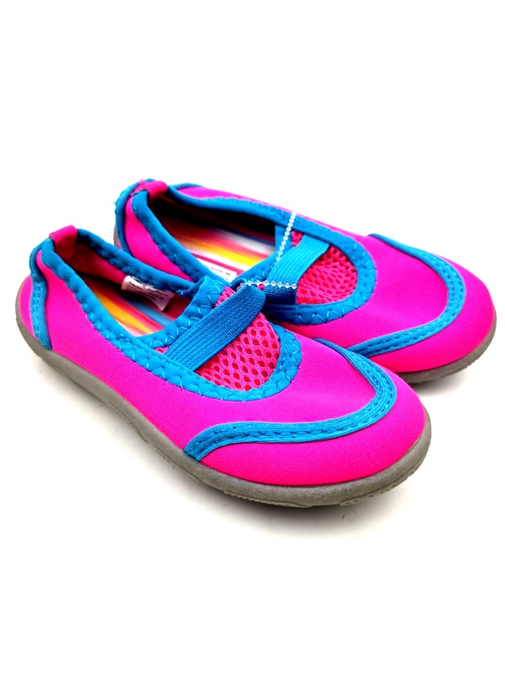 Athletic Works Water Shoes Size 7/8 Girls Pink Mesh Slip On Swimming Children